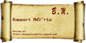 Bappert Márta névjegykártya
